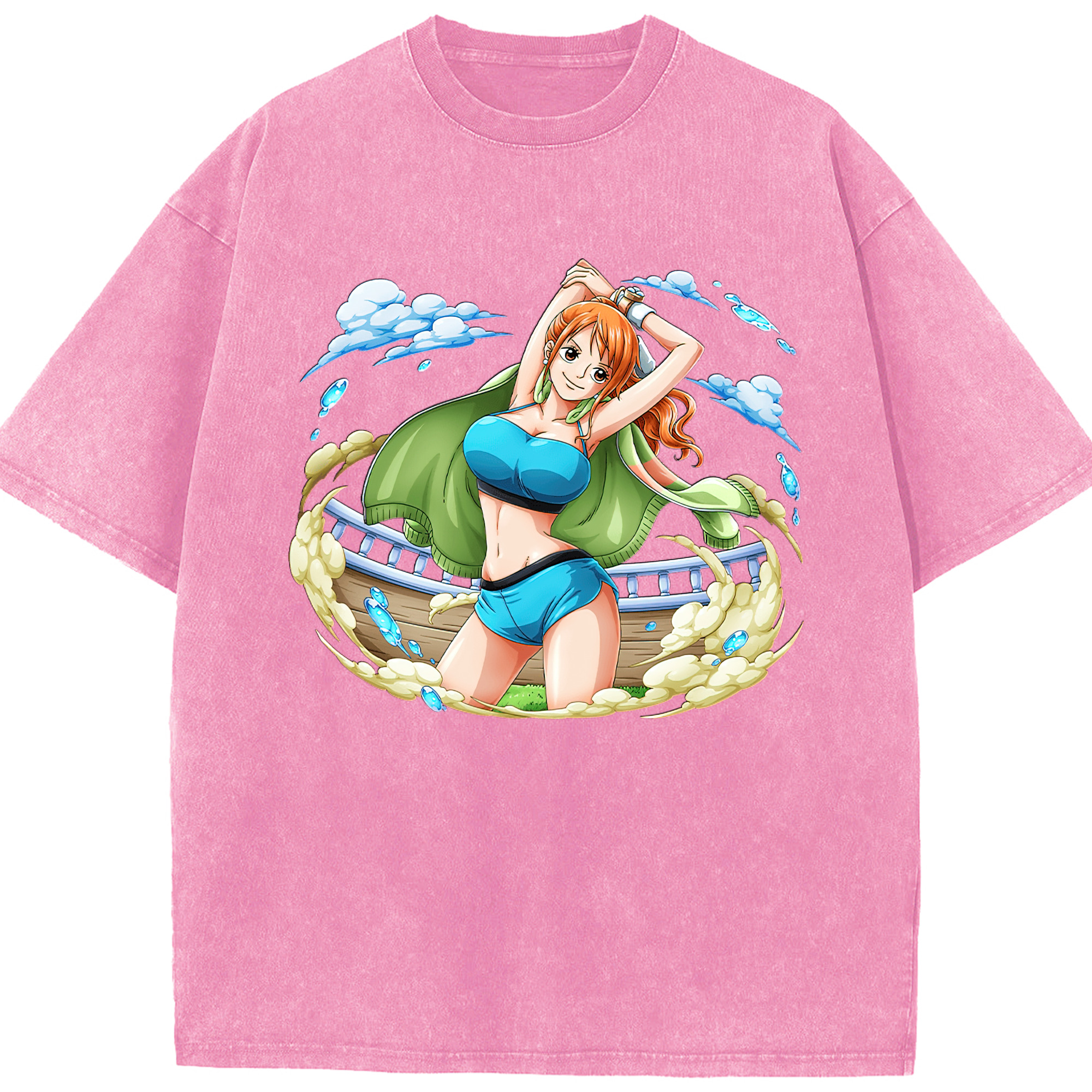 ワンピース ナミ ONE PIECE Nami 綿100% ヴィンテージ風 半袖Tシャツ（フロントプリント）